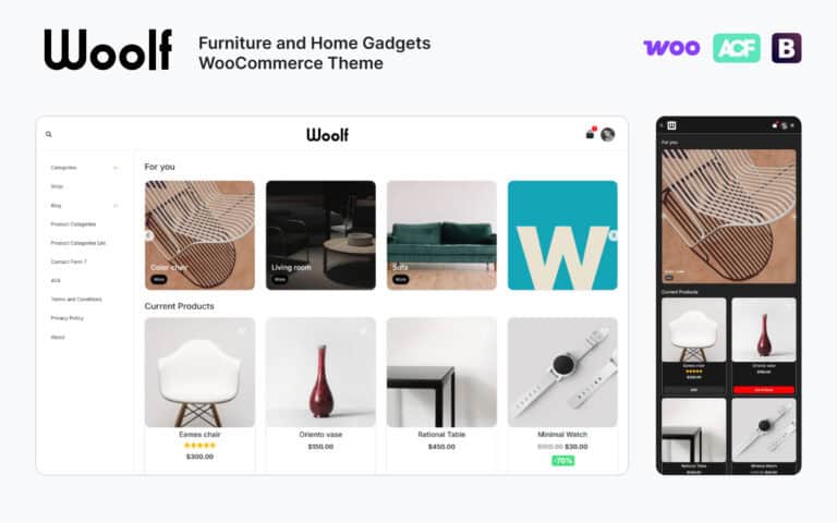 WOOLF - Furniture Store WooCommerce Theme