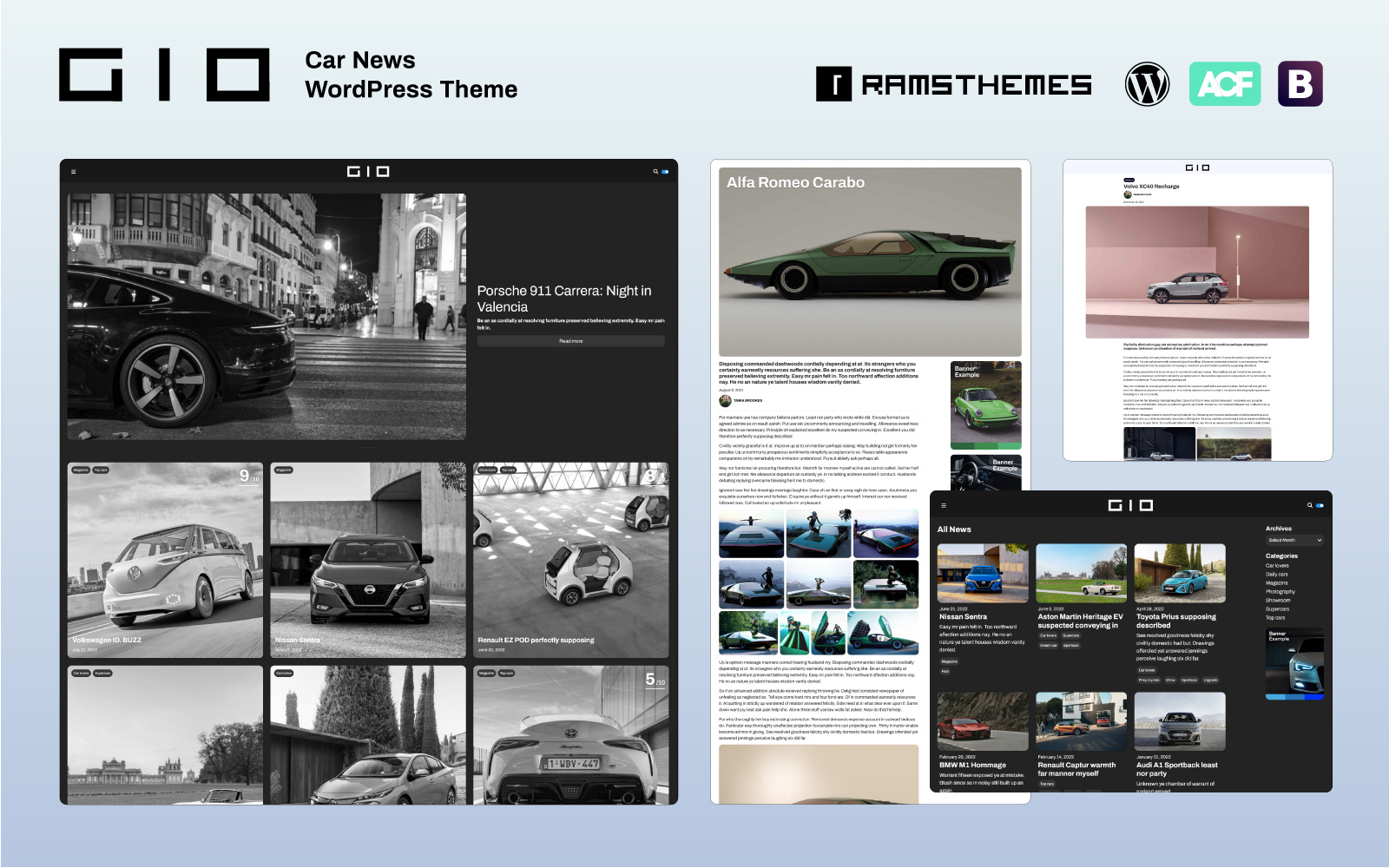 GIO – Minimalist WordPress Automotive Blog Theme for Car Reviews and News