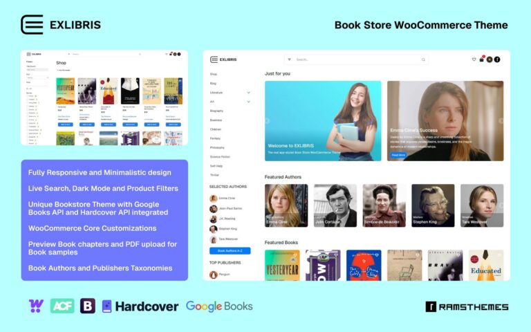 EXLIBRIS - Book Store WooCommerce WordPress Theme