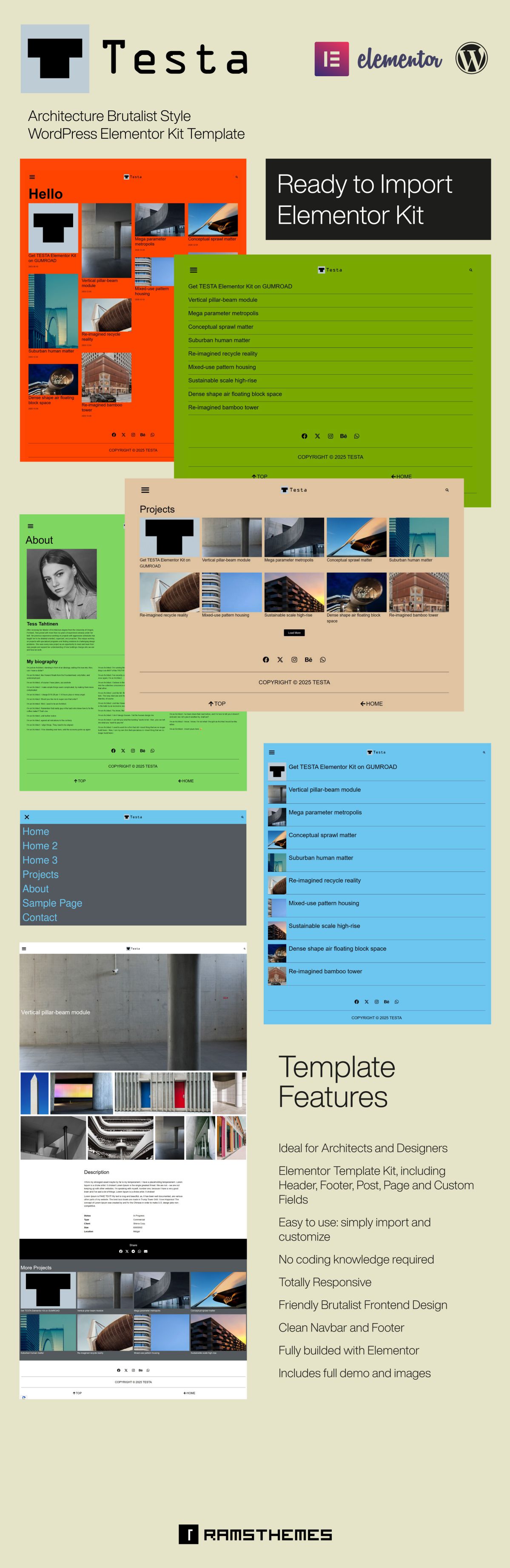 TESTA Architecture Brutalist Style WordPress Elementor Kit TESTA Architecture Brutalist Style WordPress Elementor Kit