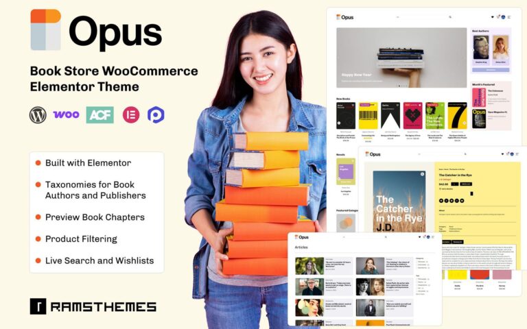 OPUS - WordPress Book Store Theme for Elementor