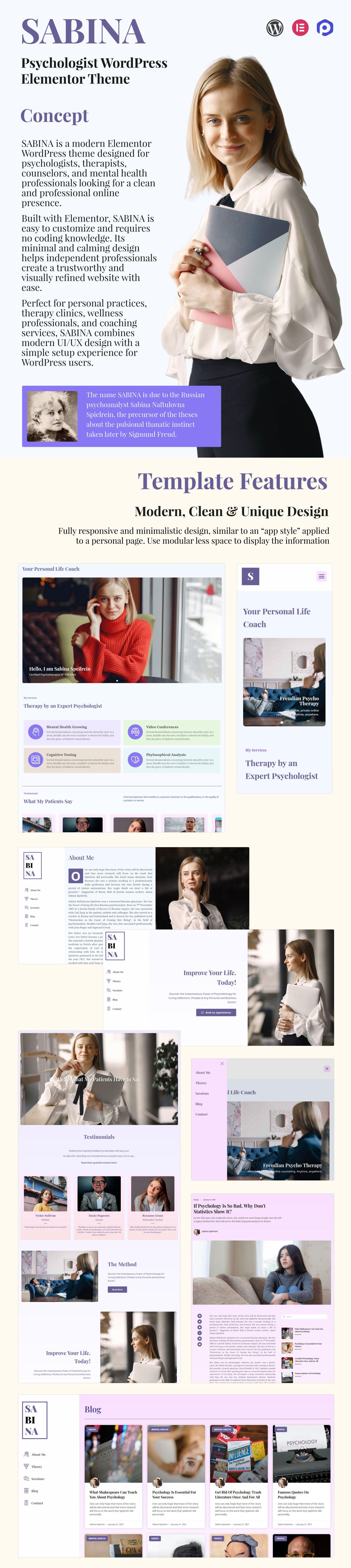 SABINA - Psychologist WordPress Elementor Theme SABINA - Psychologist WordPress Elementor Theme