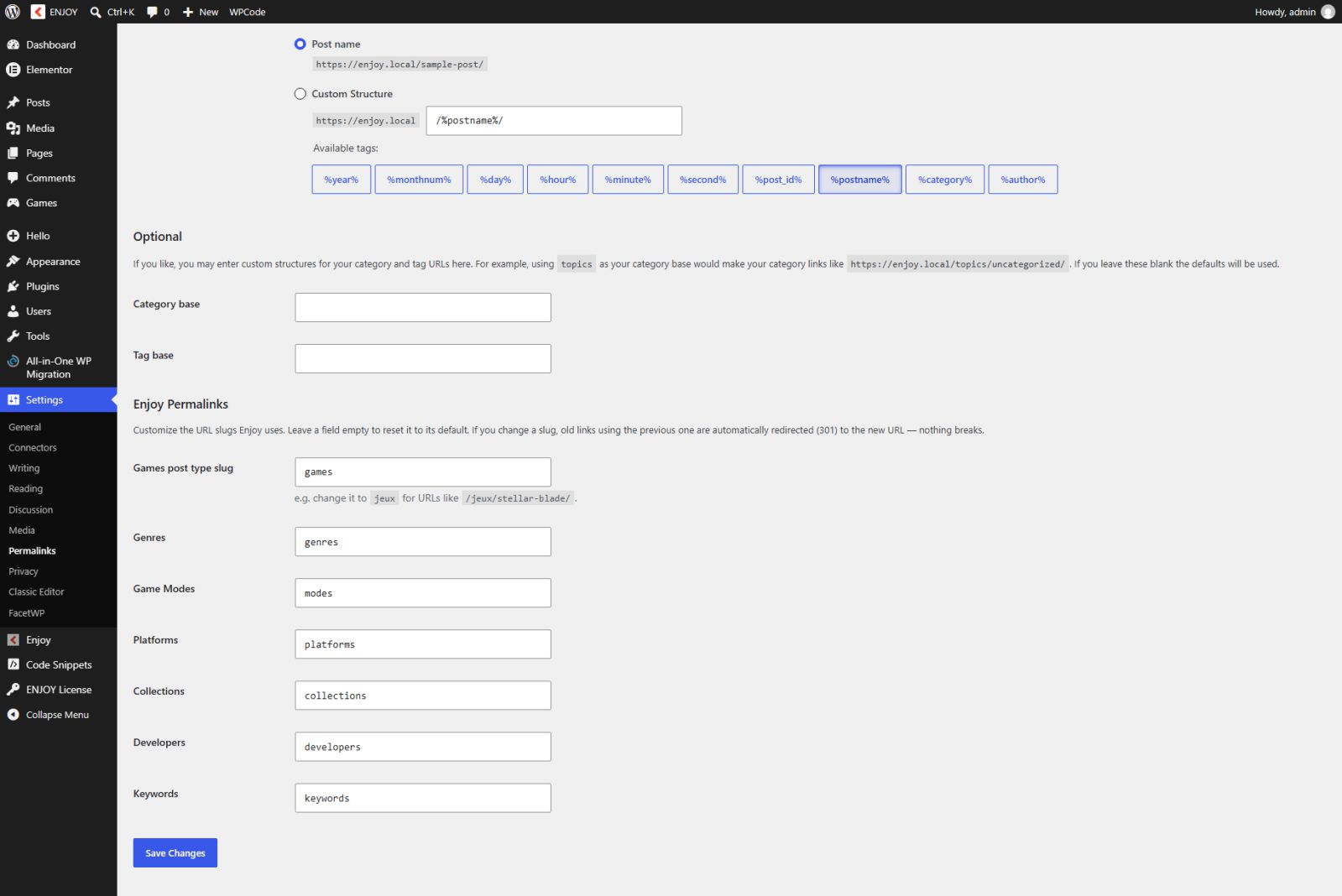 ENJOY IGDB API WordPress Game Data Plugin - Permalinks Settings ENJOY IGDB API WordPress Game Data Plugin - Permalinks Settings