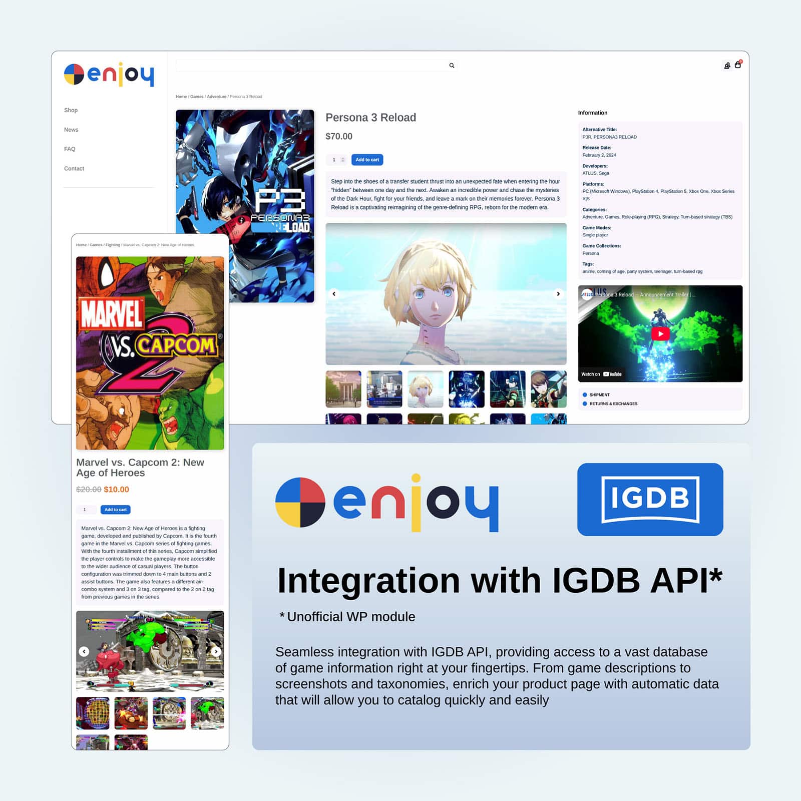 ENJOY - Game Store WooCommerce Elementor Theme