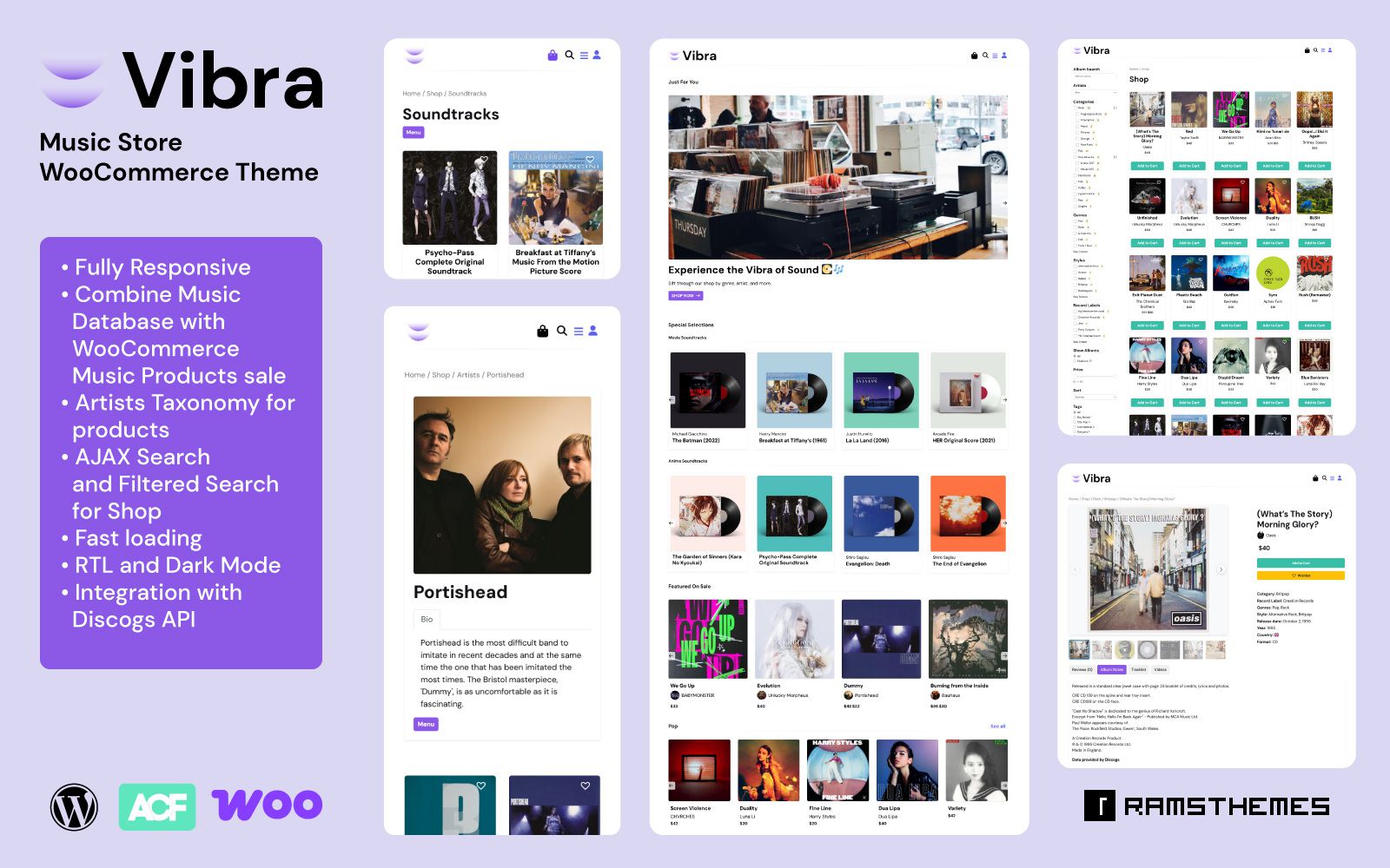 VIBRA WooCommerce Theme - Your Music Store with Discogs API