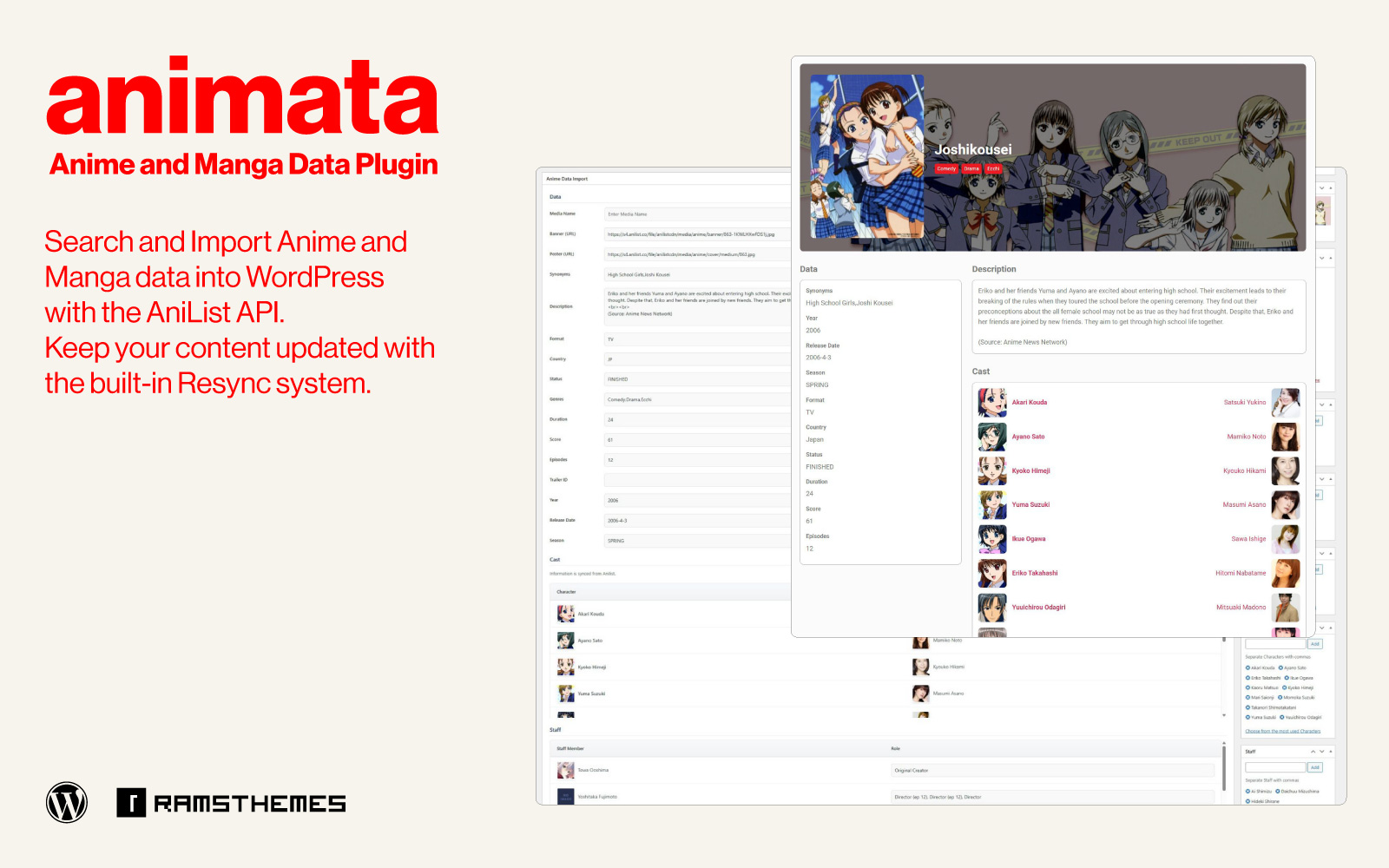 ANIMATA - Anime and Manga Data Plugin for WordPress