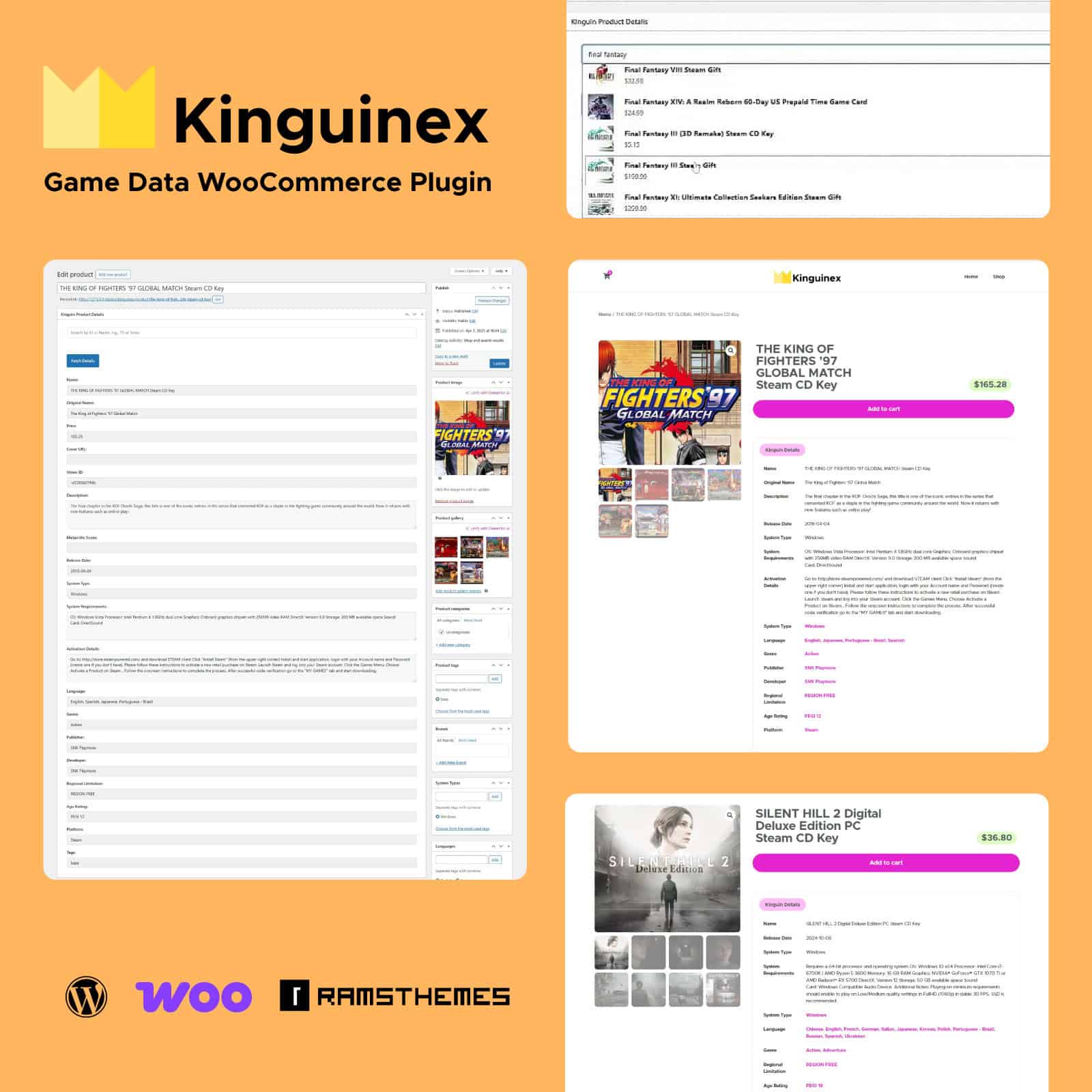 Kinguinex WooCommerce Kinguin Game Data Plugin