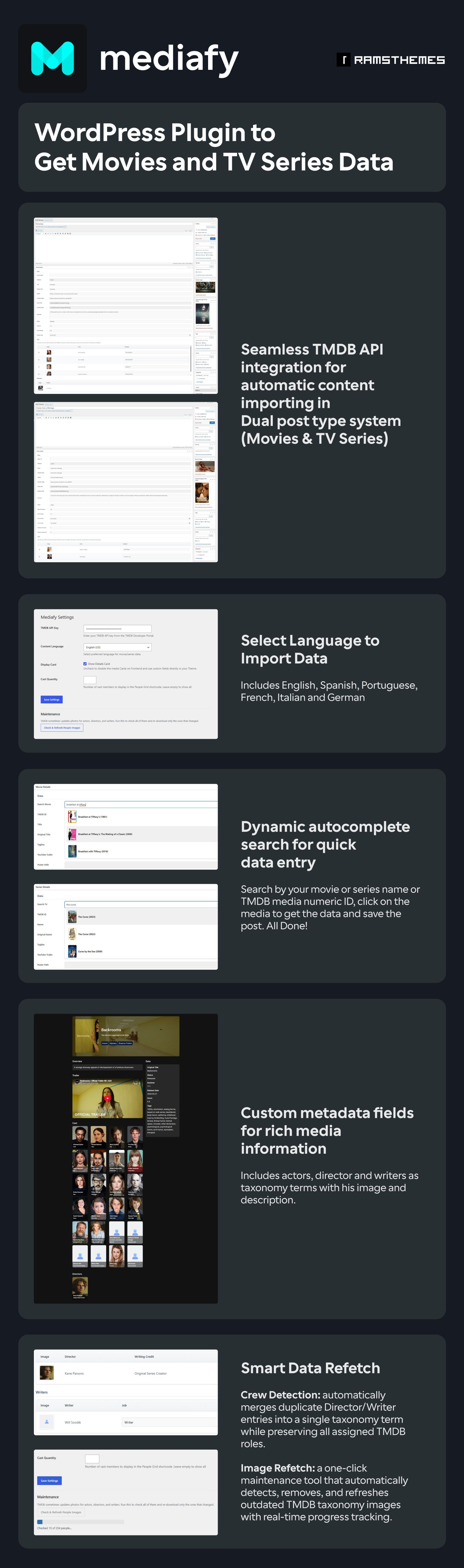 Mediafy WordPress Movie Series Data Plugin Mediafy WordPress Movie Series Data Plugin