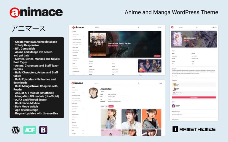 ANIMACE - Anime and Manga WordPress Theme