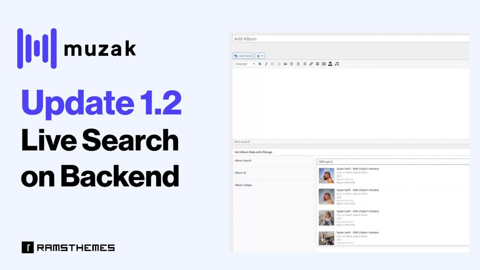 MUZAK Update 1.2: Instant Artist and Album Search on Backend