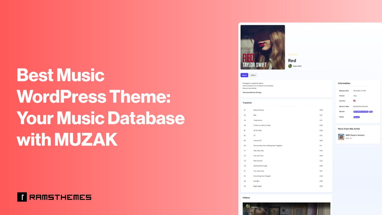 Best Music WordPress Theme: Your Music Database with MUZAK