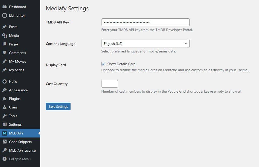 MEDIAFY - Get Movie and Series Data with TMDB API WordPress Plugin MEDIAFY - Get Movie and Series Data with TMDB API WordPress Plugin