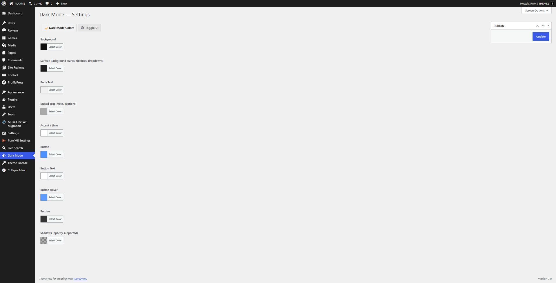 PLAYME 1.4 Native Dark Mode Settings PLAYME 1.4 Native Dark Mode Settings