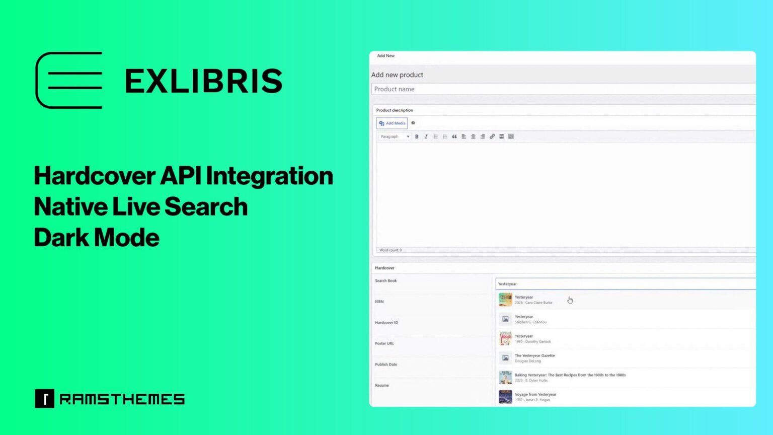 EXLIBRIS 1.5 Update – Hardcover API Integration, Native Live Search & Dark Mode