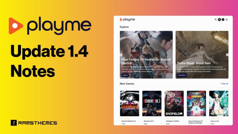 PLAYME 1.4: Rebuilt for Modern Gaming Websites