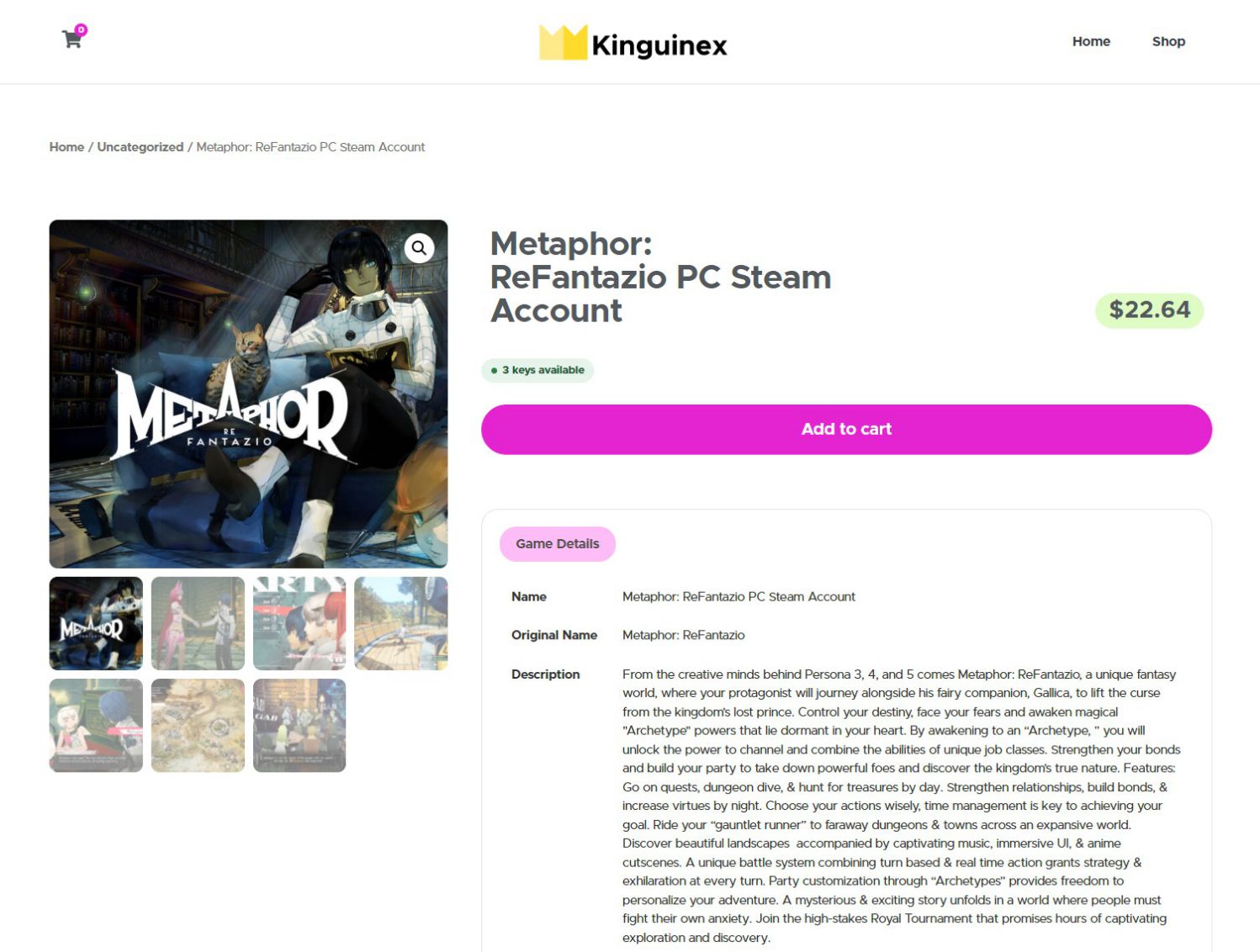 Kinguinex Key Stock Frontend