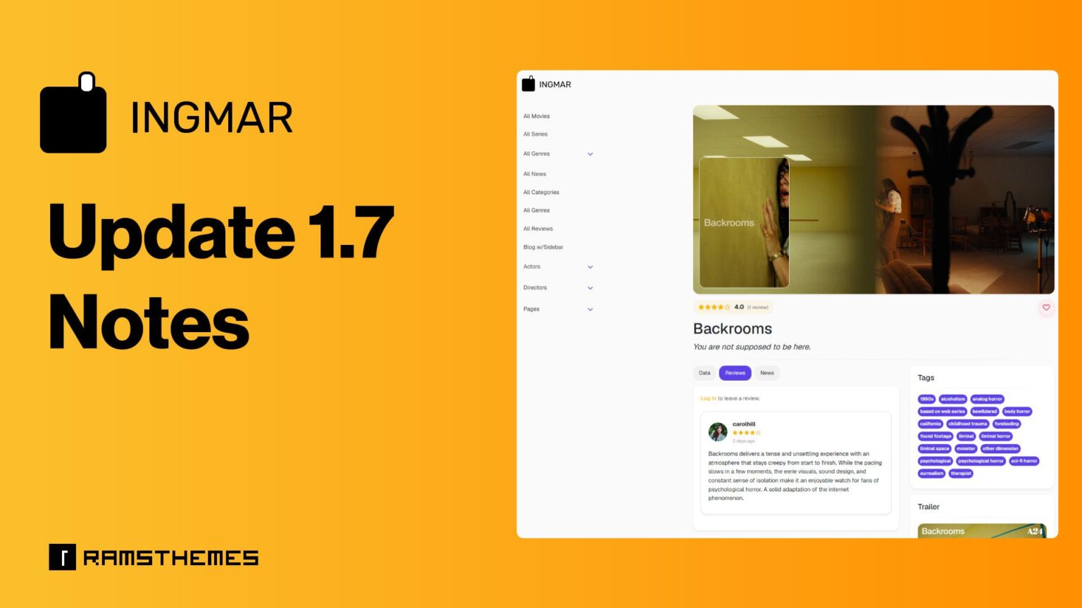 INGMAR Update 1.7: Native Account System, Custom Reviews & Built-In Wishlist