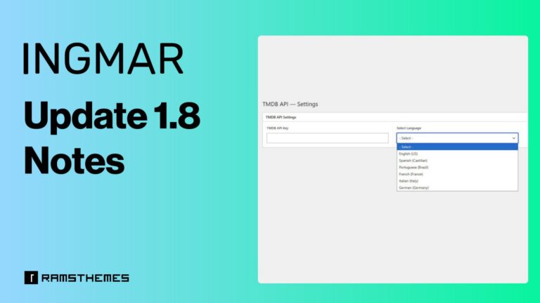 INGMAR Update 1.8: New Features & TMDB Improvements